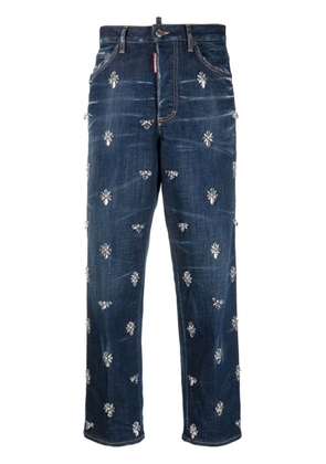 DSQUARED2 Crystal Flies high-rise jeans - 38 NAVY BLUE