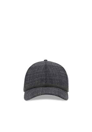 Brunello Cucinelli Prince of Wales Fabric Baseball Hat with Shiny Band - M