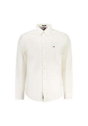White Cotton Men Shirt - S