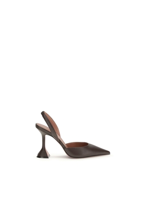 Amina Muaddi Brown Calf Leather Bos Taurus Pumps - EU39/US9