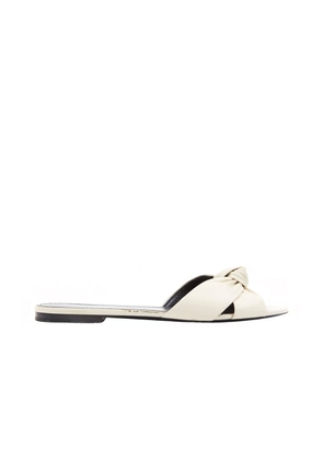 Saint Laurent White Calfskin Slides - EU36/US6