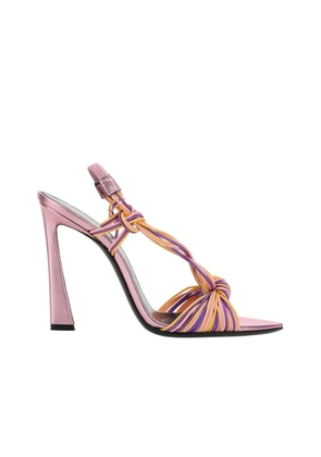 Saint Laurent Multicolor Calfskin Stiletto Heel Sandals - EU36/US6