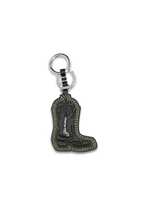 Ganni Black Recycled Leather Keychain