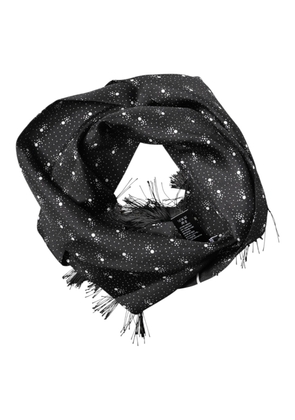 Dolce & Gabbana Black Silk Dotted Men Neck Wrap Shawl Scarf