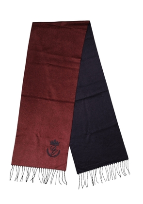 Dolce & Gabbana Maroon Silk Neck Wrap Shawl Fringes  Scarf