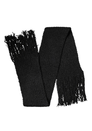 Dolce & Gabbana Black Cashmere Knit Shawl Fringes Scarf