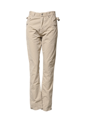 Daniele Alessandrini Beige Cotton Mid Waist Straight Men Denim Jeans - W33