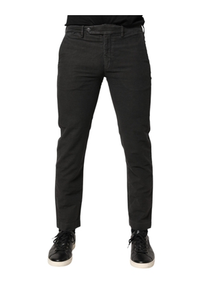 Maison Clochard Dark Gray Cotton Mid Waist Skinny Men Denim Jeans - W31