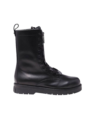 Valentino Garavani Black Calfskin Lace-Up Boots - EU44/US11