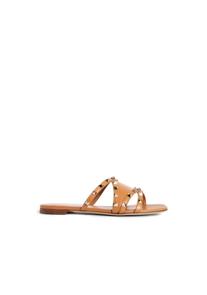 Valentino Garavani Brown Calfskin Flat Sandals - EU36.5/US6.5