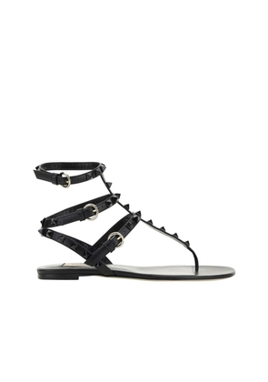 Valentino Garavani Black Calfskin Strap-On Sandals - EU35/US5