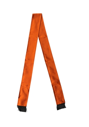Dolce & Gabbana Orange Silk Fringes Neck Wrap Foulard Scarf
