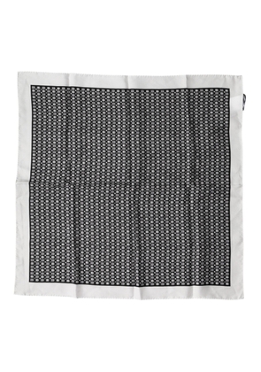 Dolce & Gabbana White Black Patterned Square Foulard Scarf