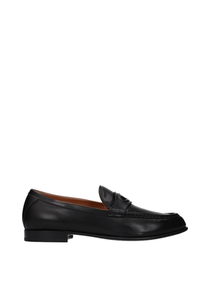 Valentino Garavani Black Leather Slip-On Loafers - EU40/US7