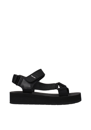 Prada Black Fabric Flat Sandals - EU36/US6
