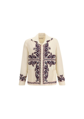 Baziszt Cream Silk Pattern Shirt - L