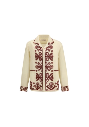 Baziszt Cream Hemp Pattern Shirt - L