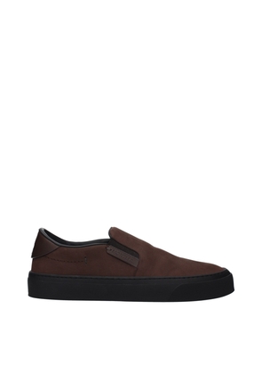 Moncler Brown Leather Slip-On Loafers - EU40/US7
