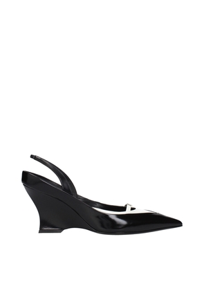 Givenchy Black Leather Wedge Sandals - EU39.5/US9.5