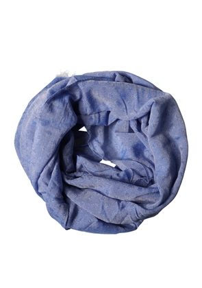 Dolce & Gabbana Blue Lace Stole Cotton Neck Wrap Shawl Scarf