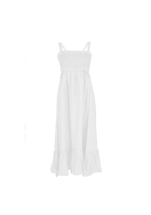 Yes Zee White Linen Casual Dress - M