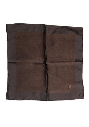 Dolce & Gabbana Brown Logo Silk Square Handkerchief Scarf