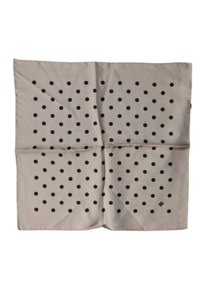 Dolce & Gabbana Brown Polka Dot Square Handkerchief Scarf