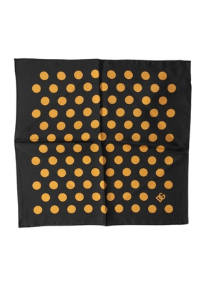 Dolce & Gabbana Black Polka Dot Square Handkerchief Scarf