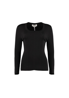 MSGM Black Cotton Wool Polyamide Sweatshirt - M