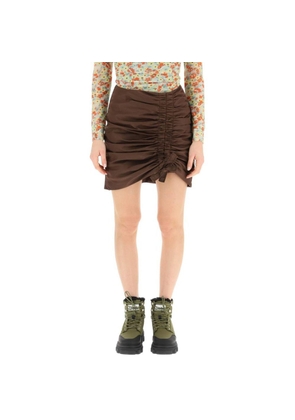 Ganni Brown Acetate Mini Skirt - 34 EU