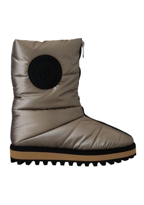 Dolce & Gabbana Silver Polyester Ankle Boots - EU44/US11