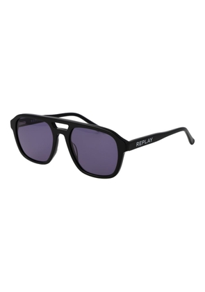 Replay Black Plastic Sunglasses