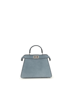 Fendi Light Blue Calf Leather Bos Taurus Shoulder Bag