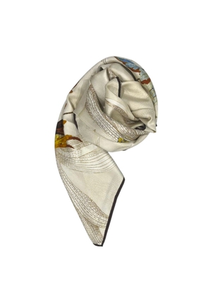 Borbonese White Silk Women Scarf