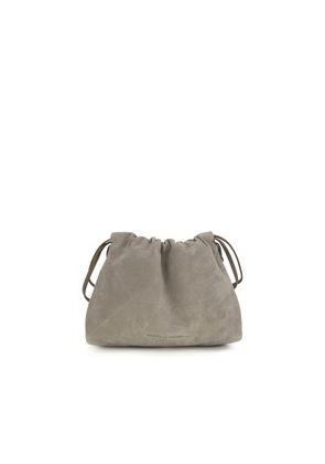 Brunello Cucinelli Gray Calf Leather Bos Taurus Shoulder Bag