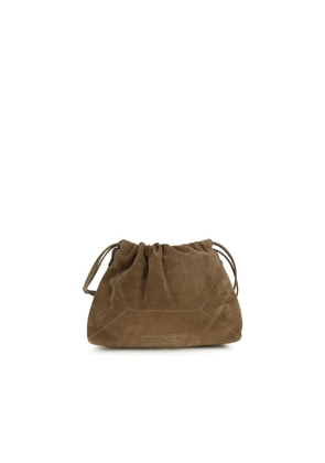 Brunello Cucinelli Brown Calf Leather Bos Taurus Shoulder Bag