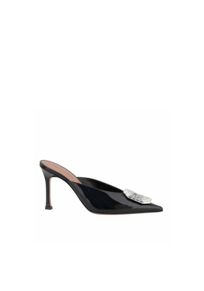 Amina Muaddi Black Leather Mules - EU36.5/US6.5