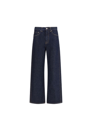 Khaite Blue Cotton Relaxed Fit Jeans - 28