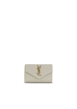 Saint Laurent Cream Calf Leather Bos Taurus Wallet