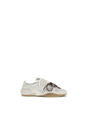 Miu Miu White Calf Leather Bos Taurus Athletic Sneakers - EU38.5/US8.5