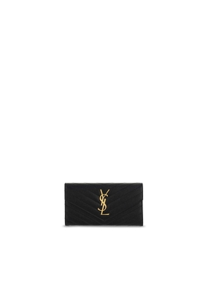 Saint Laurent Black Calf Leather Bos Taurus Wallet