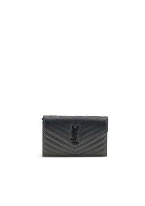 Saint Laurent Black Calf Leather Bos Taurus Wallet