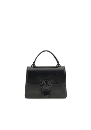 PINKO Black Calf Leather Bos Taurus Shoulder Bag