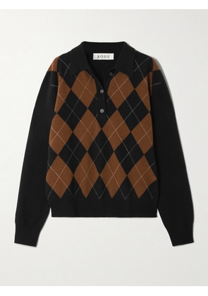 RÓHE - Argyle Wool Polo Sweater - Black - FR 34,FR 36,FR 38,FR 40,FR 42,FR 44