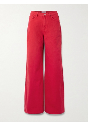 La Ligne - Isadora High-rise Wide-leg Jeans - Red - 24,25,26,27,28,29,30,31,32