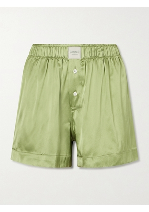Comme Si - Silk-charmeuse Shorts - Green - x small,small,medium,large,x large