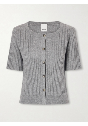 Allude - Ribbed Cotton And Cashmere-blend Cardigan - Gray - x small,small,medium,large,x large