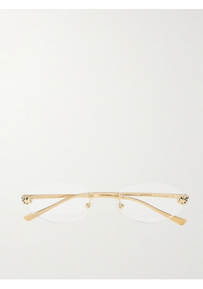 Cartier Eyewear - Panthère De Cartier Hexagon-frame Gold-tone Optical Glasses - One size