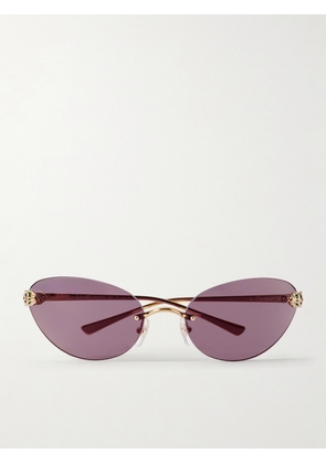 Cartier Eyewear - Panthère De Cartier Rimless Cat-eye Gold-tone Sunglasses - One size