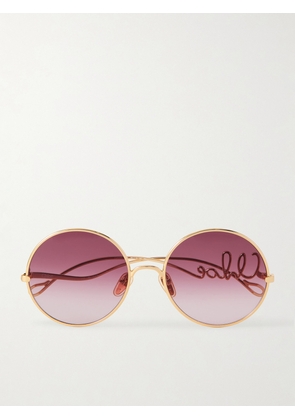 Chloé - Iconic Round-frame Gold-tone Sunglasses - One size